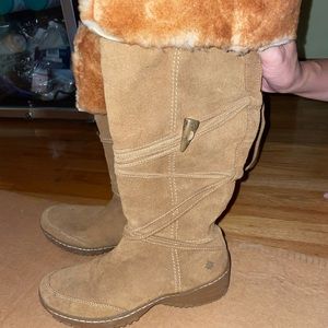 Fur Tan Zipper Boots